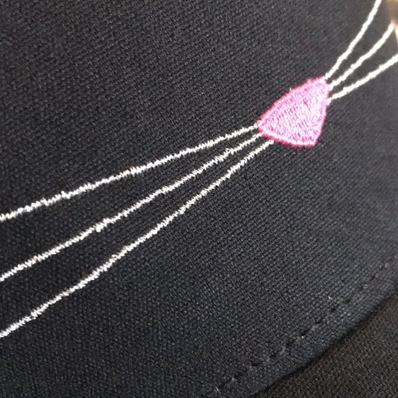 Cat Embroidered Baseball Cap Adjustable Black/ Pink/ Silver. NWOT - Picture 8 of 9